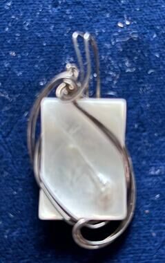 Mother of Pearl Wire Wrapped Custom Made Artisan Pendant 1.75 x 1 New